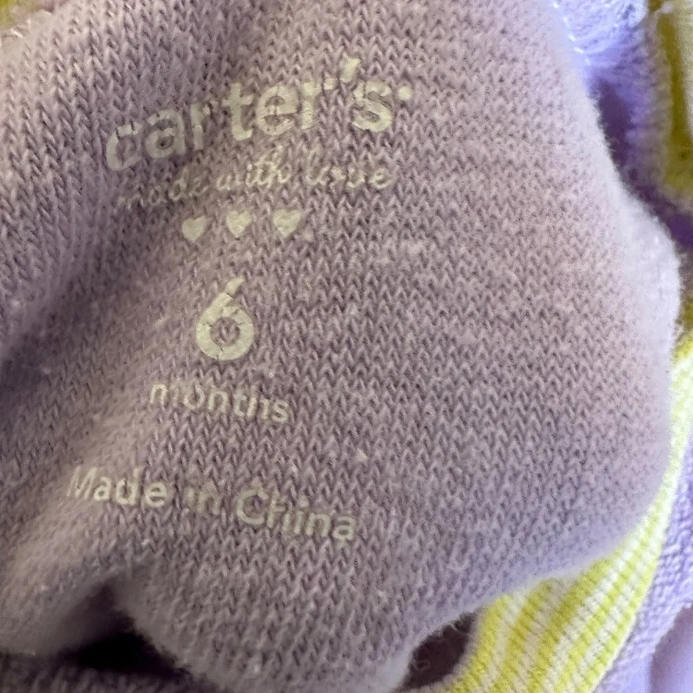 Carter’s Terry Cloth Butterfly Zip Footies Sleep & Play Baby Girl Size 6 M